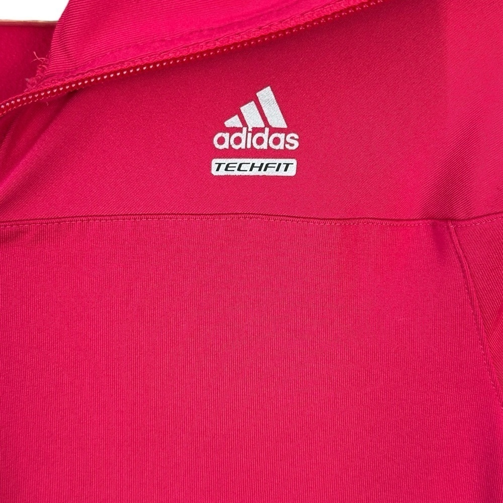 Adidas Climalite Jacket Womens Medium Pink Utility Warm Up Track Jacket Full Zip - Picture 7 of 9
